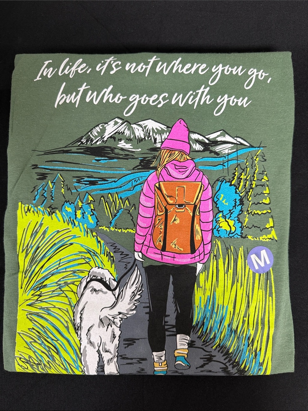 puppie love Women's Green Long Sleeve Graphic Tee - Forest Walk - Picture 5 of 5